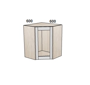 Шкаф угловой 600х600 мм витрина 